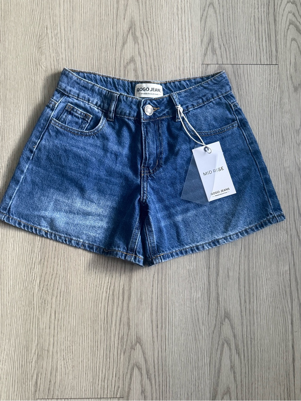 GOGO Mid-Rise Blue Denim Shorts
